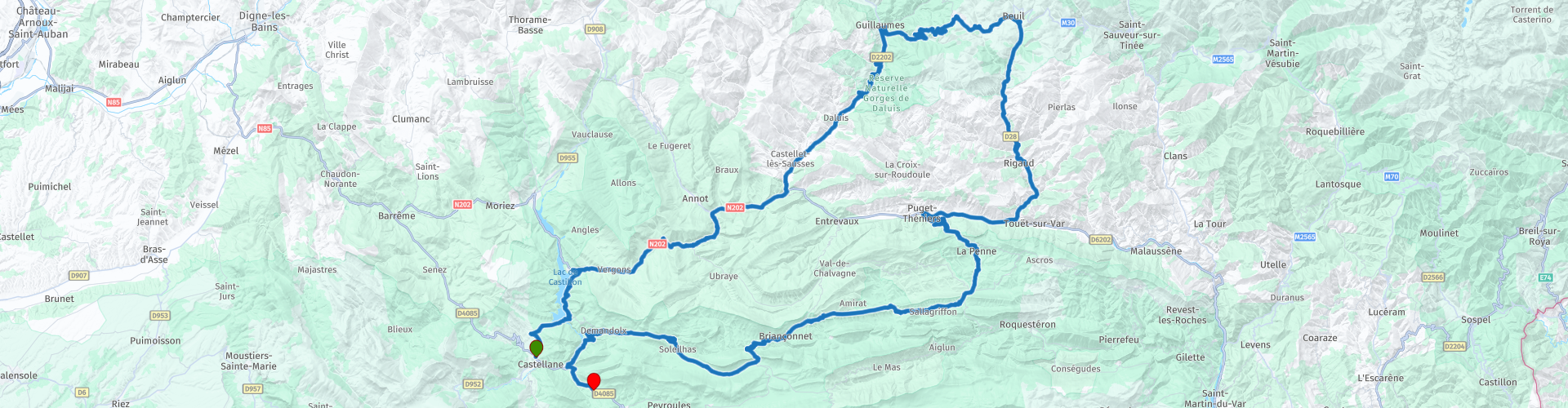 trajet tours castellane